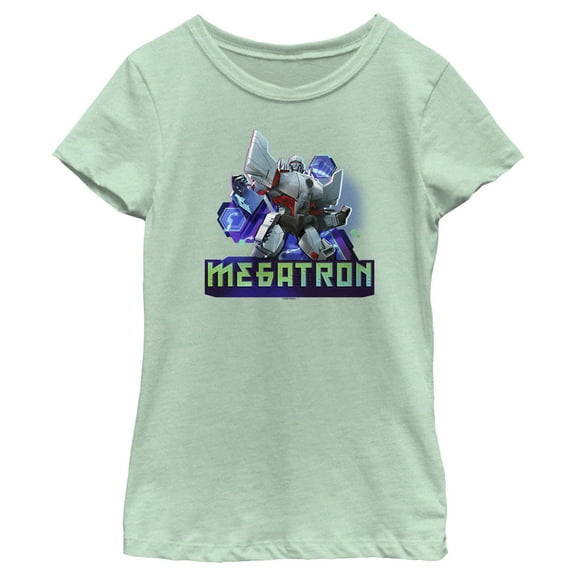 Girl's Transformers: EarthSpark Megatron Badge Graphic Tee Mint Small