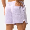 thumbnail image 4 of hlysgo Mens Casual Shorts 5 Inch Comfy Elastic Waist Drawstring Running Shorts with Pockets Summer Workout Sweatshorts Purple,Size XL, 4 of 5