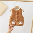 thumbnail image 2 of Kaemgyyd Baby Boys Girls Sherpa Fleece Vest Cute Button down Sleeveless Jacket Lightweight Winter Warm Outwear 0-2 T, 2 of 3