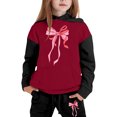 thumbnail image 4 of GBSYEWXS Outfits Sets For Children Girls Crew Neck Long Sleeve Leisure Sweatshirt Pant Bow Print Daily Wear Clothing Sets Red Size 13-14 Years, 4 of 4