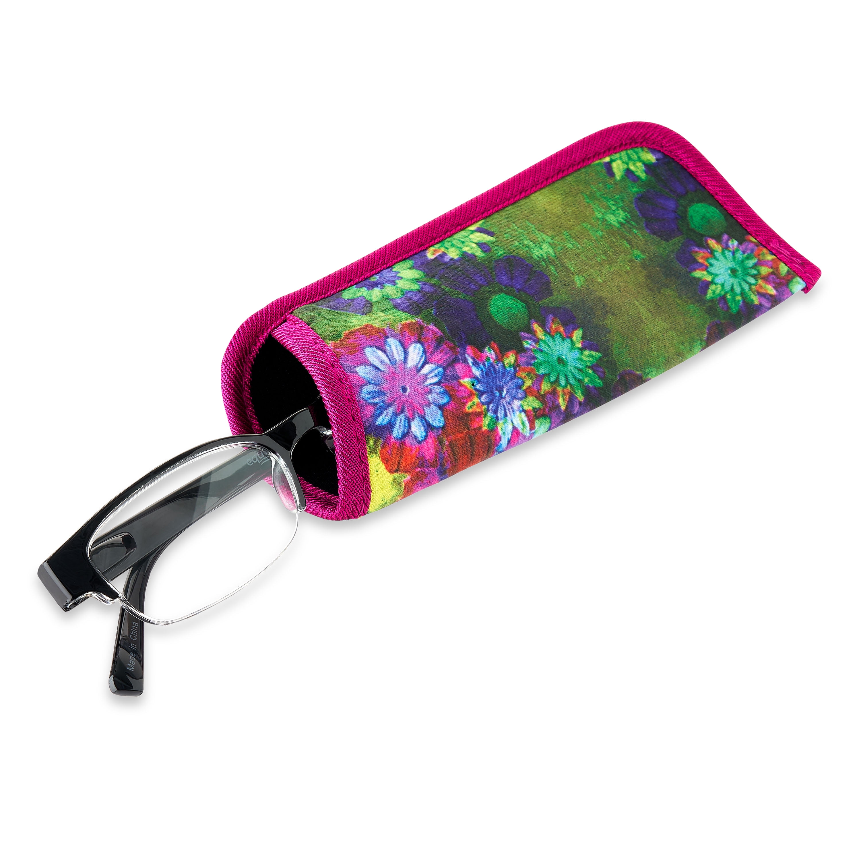 Equate Women's Rose Reading Glasses with Case, Black, +1.75