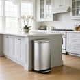 thumbnail image 1 of Innovaze 10.6 Gal./40 Liter Stainless Steel Semi-round Step Garbage Can for Kitchen, Soft Close, Fingerprint Resistant, 1 of 8