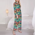 thumbnail image 3 of Goofa Hawaii Palms Printed Women’s 2 Piece Pajama Set Super,Pajamas Women's Long Sleeve Sleepwear Soft Button Down Loungewear Pjs Lounge Set Nightwear-XX-Large, 3 of 9