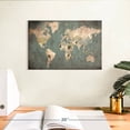 thumbnail image 3 of Elephant Stock Stained Map Wall Art - Horizontal Canvas Wall Art - Home Office Wall Decor - Map Canvas - Blue And Beige Decor - 12" x 8", 3 of 8