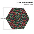 thumbnail image 3 of Honeii Strawberry Print Leather Coaster Set of 6, Ideal for Safeguarding Your Furniture from Drinks Spills and Effortless Cleanup,Hexagon, 3 of 7