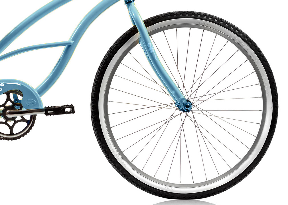 WonderWheels 26" Beach Cruiser Coaster Brake Single Speed Stainless Steel Spokes One Piece Crank Alloy Rims 36H - Baby Blue