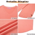 thumbnail image 6 of MOSHU V Neck Tops for Women 3/4 Length Sleeve Women Tops Casual Dressy Women Blouses Trendy Tunic Tops, 6 of 9