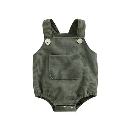 

GXFC Baby Corduroy Rompers for Girls Boys 6M 12M 18M 24M Newborn Sleeveless Straps Jumpsuits Bodysuits Clothes for Infant
