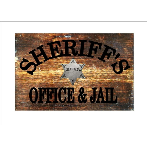 Wild West Sheriffs Office Vintage Style Retro Metal Sign Pub Sign, Jail Sign (Aluminum) Size: 8 x 12 inch