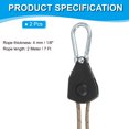 thumbnail image 2 of Uxcell Adjustable Rope Hanger, Ratchet Grow Light Hangers Reflective Reinforced Internal Gear Ratchet Black 1/8" x 7, 2 of 6