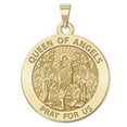 thumbnail image 3 of Picturesongold.Com Queen of Angels Religious Medal Necklace Pendants  - 2/3 inch Size of Dime, Solid 14K White Gold, 3 of 4