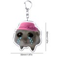 thumbnail image 2 of Divertido Meme Acrílico Divertido Colgante Llavero Sombrero Rosa Kawaii Animal Joyería Fans Regalos, 2 of 9