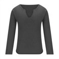 thumbnail image 4 of Leesechin Fashion Men Casual Long Sleeve Casual Blouse Pullover Knit Knitted Bottoms, 4 of 6