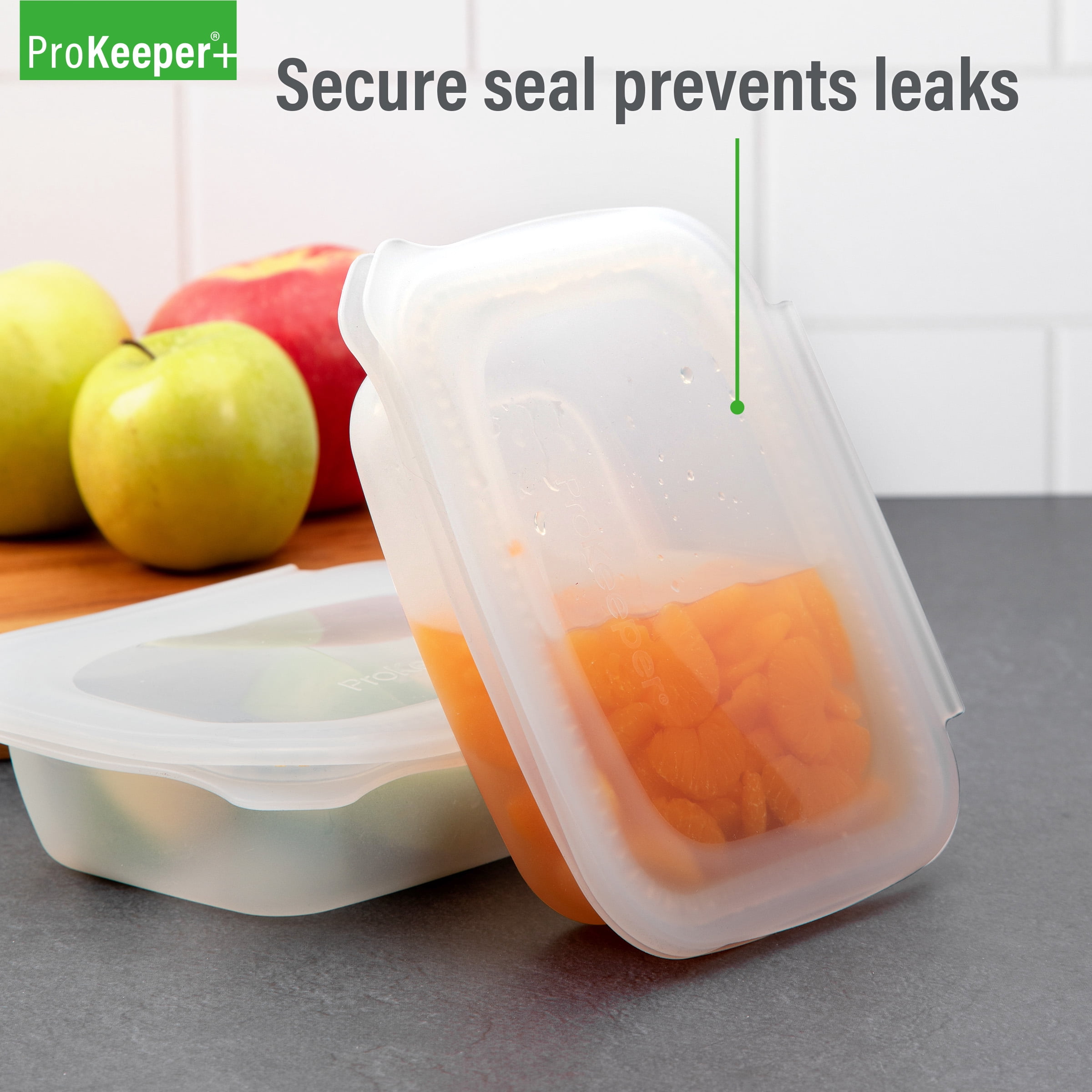 (6 pack) Prokeeper+ 2 Cup Silicone Softbox, Ideal Use for Workday Meals and Travel