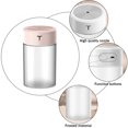 thumbnail image 3 of Humidificadores para dormitorio, humidificador de vapor frío de 360 ml con 2 modos de niebla, luces de ambiente y apagado automático sin agua, llenado superior y minihumidificador USB súper, 3 of 7