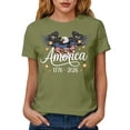 thumbnail image 6 of idosla 250 Anniversary USA Shirt Women's Retro Statue of Liberty 250Th T-Shirt Casual Flag Patriotic Shirt (Army Green, M), 6 of 8