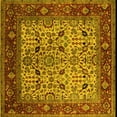 thumbnail image 1 of Ahgly Company Machine Washable Indoor Square Oriental Yellow Industrial Area Rugs, 7' Square, 1 of 4