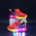 thumbnail image 2 of Zanarzt Girl Light Up Sneakers Light Up Shoes for Girls Toddler Walking Shoes Girls Kids Children Baby Casual Shoes Red,US 11.5, 2 of 5