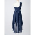 thumbnail image 6 of Eandarui Kids Girls Wedding Bridesmaid Sleeveless Flower Dress Asymmetrical Hem Chiffon Birthday Prom Navy Blue 14, 6 of 7