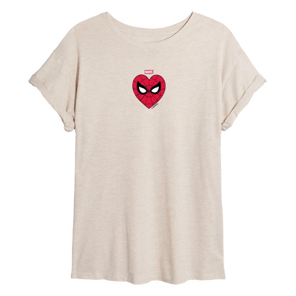 Spider-Man - Small Heart - Juniors Oversized Graphic T-Shirt