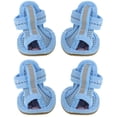 thumbnail image 1 of 4pcs Verano Transpirable Mascotas Botas para perros Sandalias de malla Zapatos para perros Zapatillas antideslizantes Suministros para mascotas (Azul) - Tamaño 3, 1 of 6