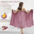 thumbnail image 2 of Women Adjustable Bath Towel Wrap,Soft Body Wraps Dress with Hair Towel for Shower,Super Absorbent and Quick Drying (Purple), 2 of 6