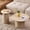 Beige Stone Pattern, variant on Round Nesting Coffee Tables Set of 2, Boho Wood Circle Side Table Fluted Drum, Farmhouse End Table for Living Room Bedroom, Apartment(Natural)