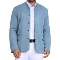 thumbnail image 1 of CHAQUETA DE TRAJE CASUAL PARA HOMBRE INSPIRE CHIC, CON CUELLO ALTO, DE UN SOLO BOTÓN, EN SUEDE, TALLA XL, AZUL, 1 of 6