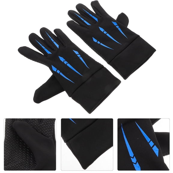 MERRYHAPY Black Full Finger Motorcycle Gloves Touchscreen Compatible Polyester Protective Gear