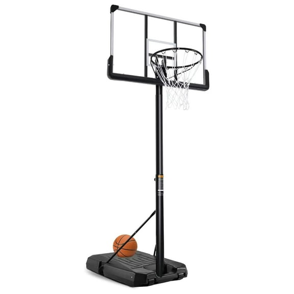 Basketball Hoop Outdoor 6.7ft-10ft Adjustable,Portable Basketball Hoop with 44 Inch Backboard Large Base and Wheels,Basketball Goal System for Adults Youth in Backyard,Driveway,Indoor black A-KLB44