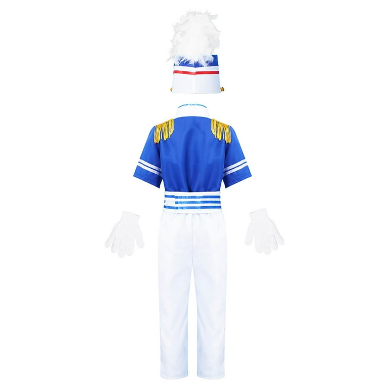 Vintage Unisex Blue & Gold Marching Band Uniform Halloween 