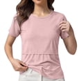 thumbnail image 3 of CAIXAI Womens Nursing Top Short Sleeve V-Neck Nursing Shirt Breastfeeding Shirts, 3 of 5