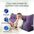 thumbnail image 2 of WOWMAX Sofa Daybed Large Filled Triangular Wedge Cushion Bed Backrest Positioning Support Pillow Reading Pillow Office Lumbar Pad with Removable Cover Purple Queen, 2 of 10