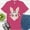 Berry, variant on Girly Rabbit Face Graphic Tee | Pastel Bunny Blowing Bubble Shirt for Women, Natural, M