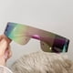 thumbnail image 1 of Gafas de sol futuristas sin montura Y2K para hombre y mujer, lentes de sol con espejo, estilo Punk, una pieza, escudo superior plano, Uv400 Fivean unisex, 1 of 2