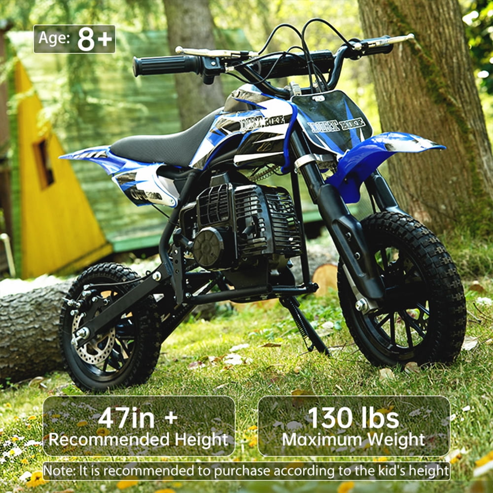 TOXOZERS 50cc dirt bike, Perfect Starter Kids Dirt Bike for adventure,Sturdy Gas Dirt Bike for Beginner,2-Stroke,Black