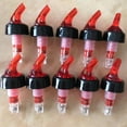 thumbnail image 4 of 6 uds vertedor de botellas, boquilla dispensadora de líquidos de plástico de calidad alimentaria, boquilla para botella, artículos de bar para vino, cóctel rojo, 4 of 5