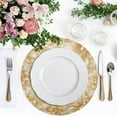 thumbnail image 4 of Ryvnso Gold Flower Round Plate Mats Dining Table Placemat Set of 4 for Holiday Decoration, 4 of 7
