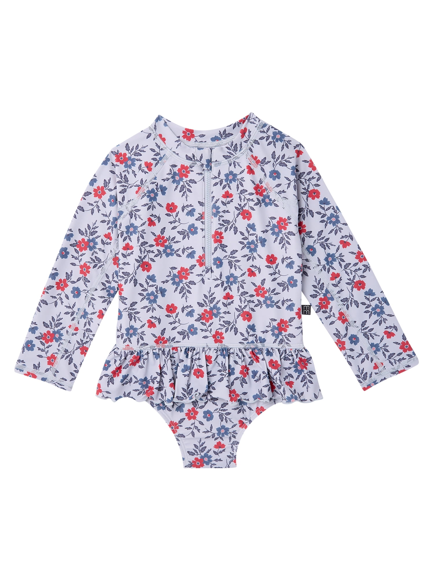 Modern Moments by Gerber Baby and Toddler Girl Rash Guard with Ruffles, Sizes 0/3M-5T