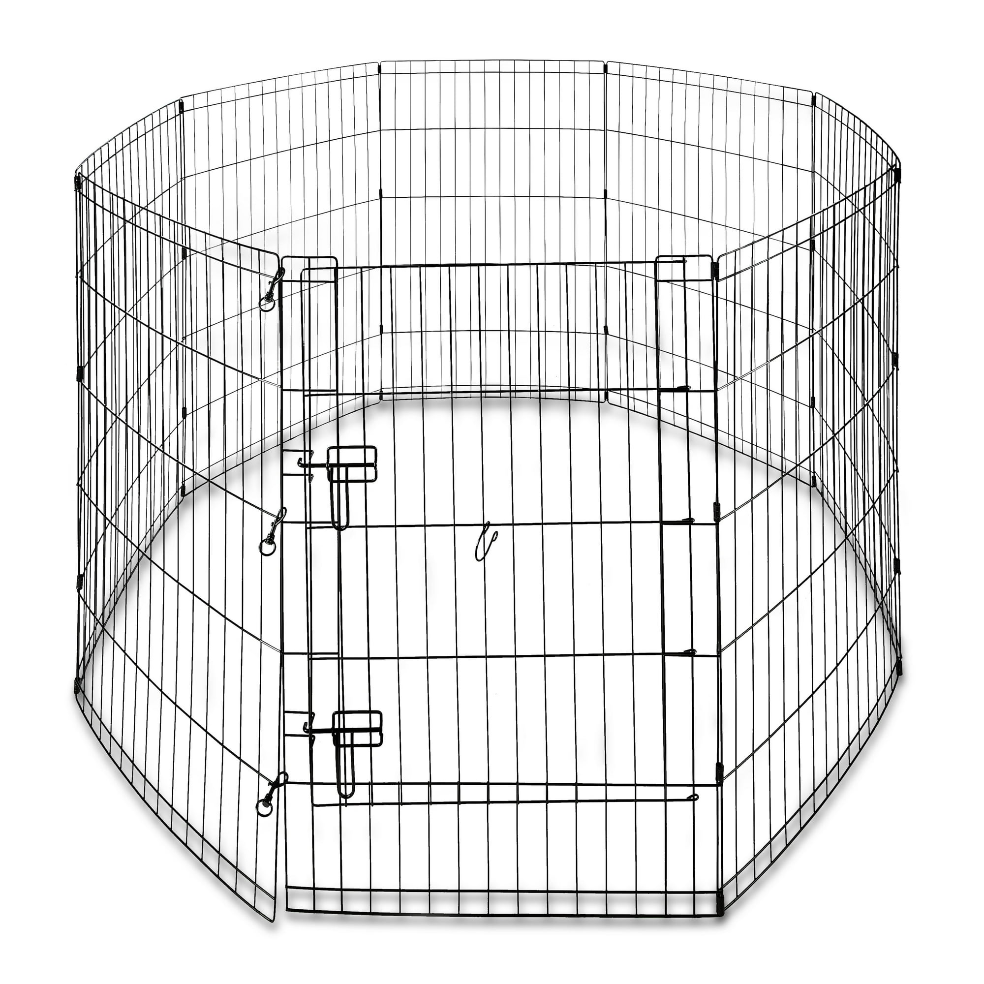 Vibrant Life 8-Panel Wire Playpen for Pets, Black, 36" Tall