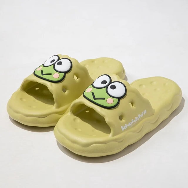 Sanrio Melody Cinnamoroll Kuromi Keroppi sandalias y zapatillas para niñas encantadoras, zapatillas gruesas de Eva para el hogar, regalo para niñas, Verano