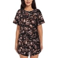 thumbnail image 1 of Balery Coffee Bean Conjunto de Pijama para Mujer con Estampado, Dos Piezas de Manga Corta y Shorts, Ropa de Dormir Suave con Cuello Redondo y Bolsillos-3X-Large, 1 of 6