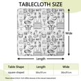 thumbnail image 2 of Black and White Football Elements Pattern Square Fitted Tablecloth with Elastic Edge,Square Table Cover,Washable Elastic Table Cover for Home Kitchen Party Decor 36"x36", 2 of 6