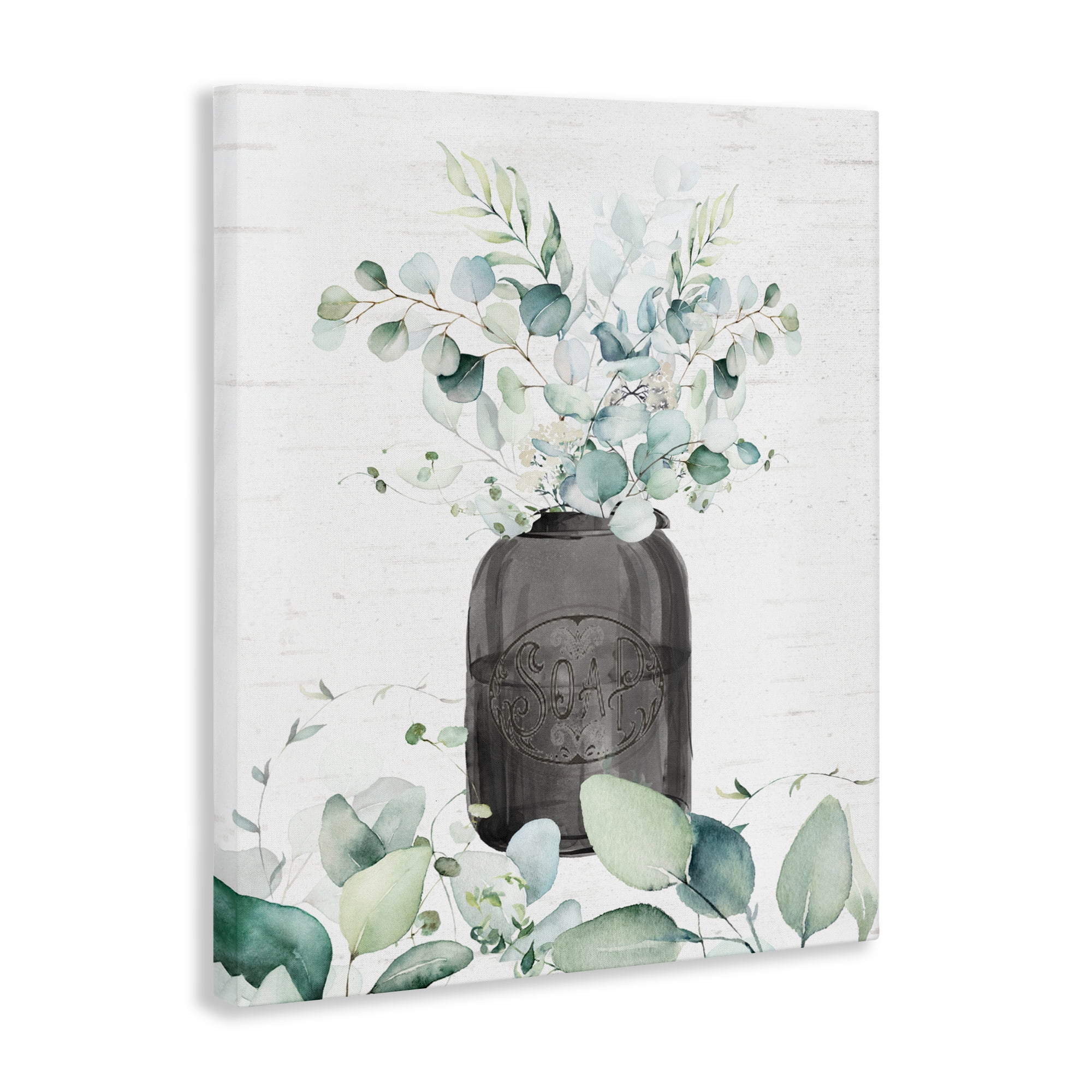 Soap Jar & Eucalyptus Canvas Wall Art, design by Lettered and Lined