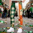 thumbnail image 2 of CONZONE St. Patrick's Day Mens Baggy Cargo Shorts Green Clover Graphic Buttons Cargo Pants for Men Lightweight Relaxed Fit Streetwear Workout Trousers With Pockets, 2 of 4