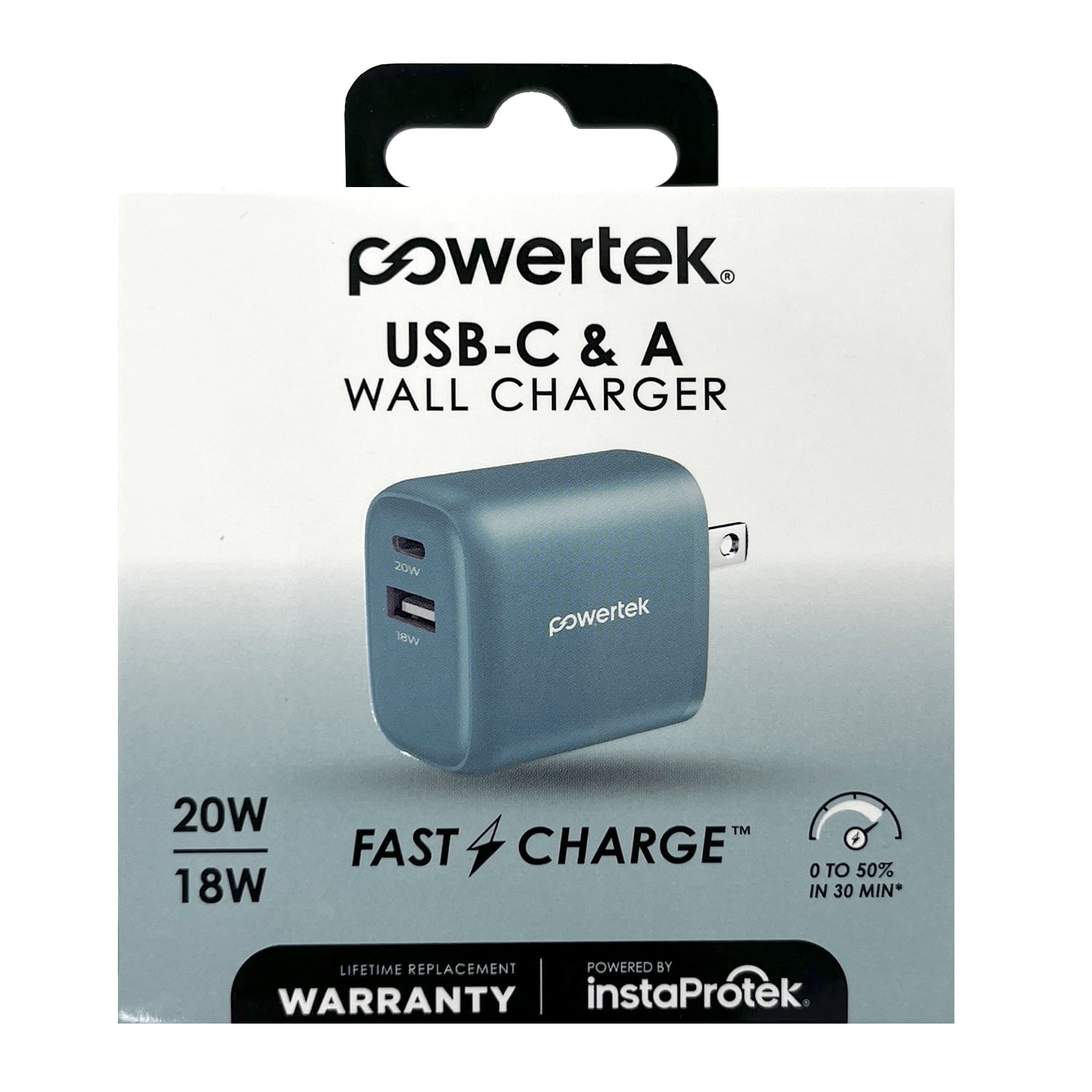 Liquipel Powertek Corduroy 20W Combo Wall Charger - Green