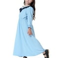 thumbnail image 7 of Xihbxyly Dress Girls Muslim Long Dress Medium Big Girls Long Sleeve V Neck Colorblock Dress, 7 of 7