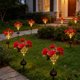 thumbnail image 5 of Lámpara solar con forma de clavel | Lámpara de jardín exterior con estaca y 7 LED | Lámpara de suelo con forma de flor artificial para decorar caminos, patios y terrazas, 5 of 6