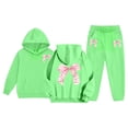 thumbnail image 2 of Boys Tracksuit Size 6 Bow Graphic Hoodie Pullover Tops Pants Jogger Set Loose Fit Hoodie Sets 2 Pieces Boys Sweat Suit Back To School Clothes for Boys, 2 of 7