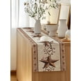 thumbnail image 5 of Table Runner 108 Inches Long for Kitchen Dining, Farmhouse Texas Star Brown Dresser Scarf Farmhouse, Dining Table Decorations for Wedding/Parties, Berry Vintage Wooden 13 x 108 In, 5 of 8